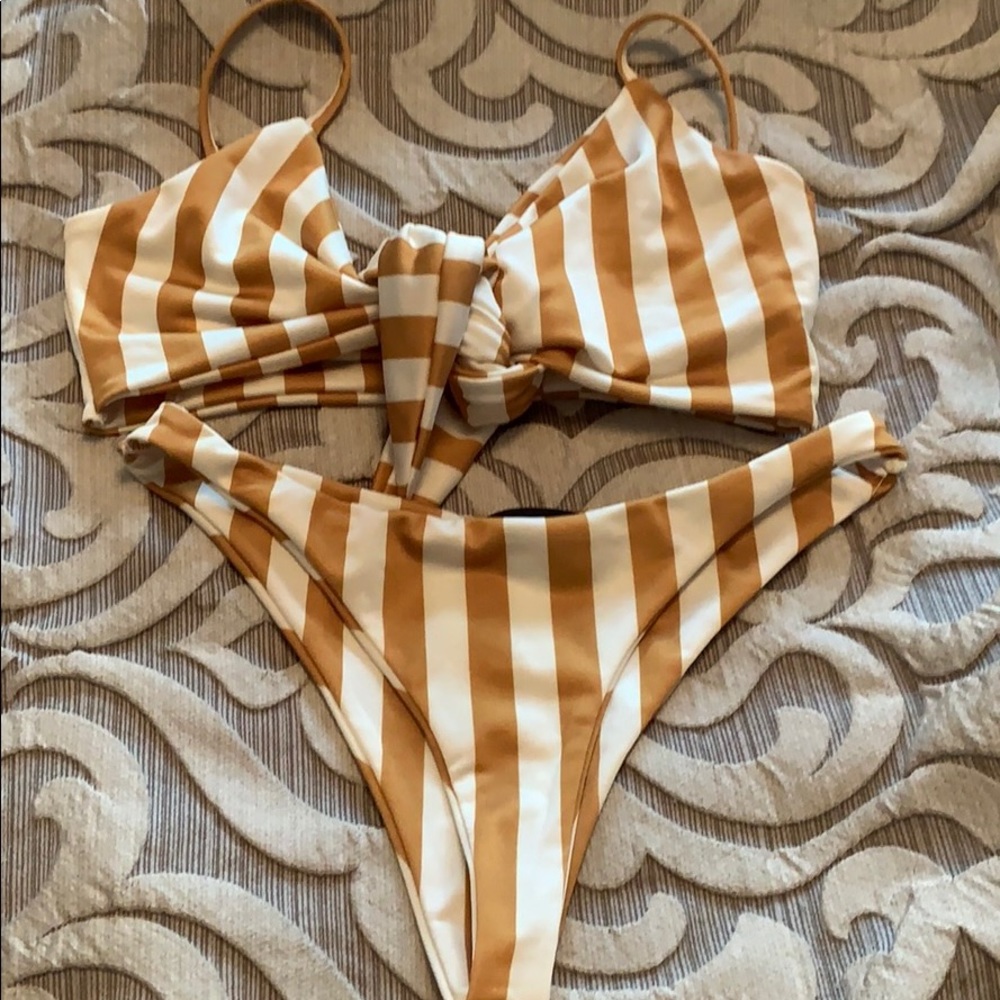 Pretty little thing striped bikini.